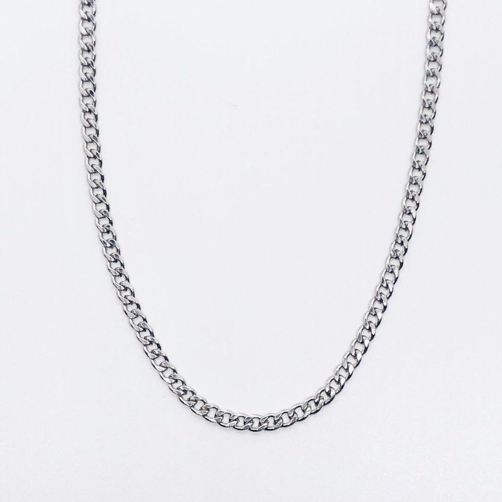 Silver Cuban Link Mask Chain Necklace (Unisex)